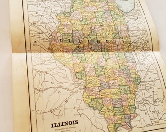 1882 Illinois Antique Map