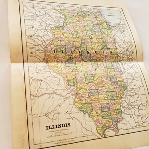 1882 Illinois Antique Map