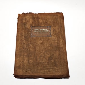 1911 Lincoln Centennial Association Address - Antique Suede Book