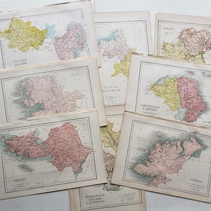 Une carte ancienne du comté d'Irlande, années 1900