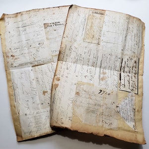 1890s TWO Large Ledger Pages of Pharmacy Prescriptions