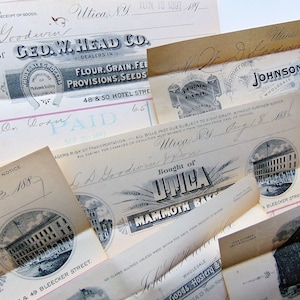 SALE *One* Antique Receipt 1870s, 1880s, 1890s