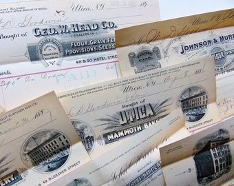 SALE *One* Antique Receipt 1870s, 1880s, 1890s