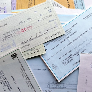 15 Vintage Railroad Checks 1970&#39;s & 1980&#39;s