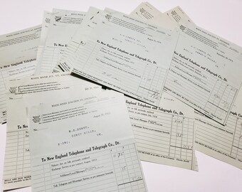 1910-1915 Antique Telephone & Telegraph Bills- 5