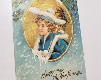 1907 January 1 - Happy May The New Year Be - Antique Postcard