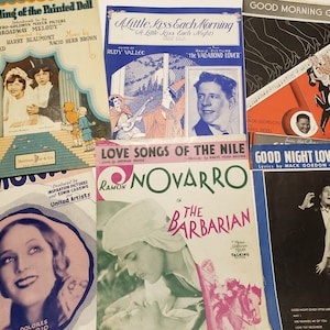 Vintage Romantic Large Music Sheets