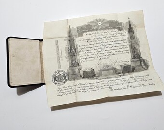 1920 Mason Certificate & Leather Holder