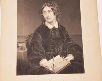 1800s Mary Somerville - Antique Engraving