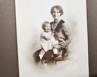 1930s  Vintage Photograph- Mother & Toddler