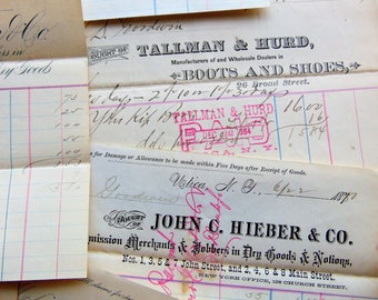SALE *One* Antique Receipt 1870s, 1880s, or 1890s