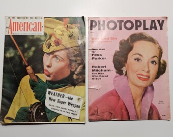 2 Vintage Magazines:  1946 The American & 1956 Photoplay