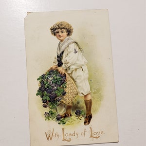 Carte postale ancienne de 1908 - Avec beaucoup d'amour