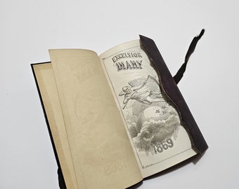 1869 Antique Leather Pocket Diary