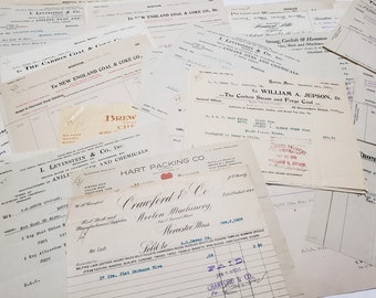 6 Antique Receipts 1900s to 1910s