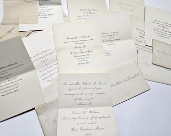 1900s Antique Wedding Reception Invitations  TWO