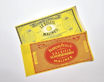 2 Vintage Belgian Labels