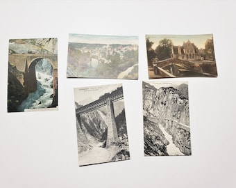 1906 Antique  Bridges - 5 Postcards