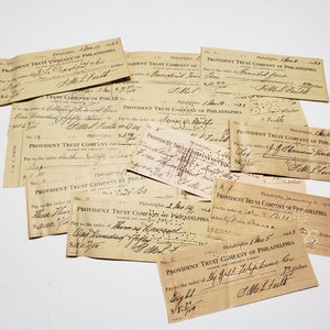5 Antique Checks 1920s