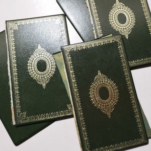 1950s  ONE Set of Vintage Book Cover - Green & Gold
