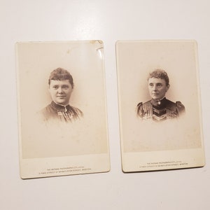 1800s Antique Women - 2 Victorian Cabinet Cards