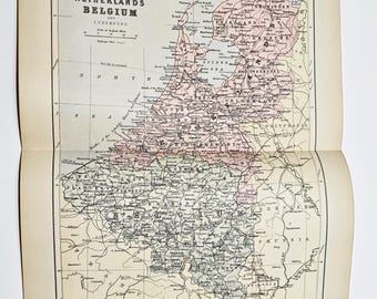 1895 Netherland & Belgium Antique Map