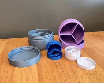 3D Printed 3 Compartment Container - 2 Pack
