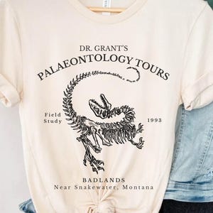Grant’s Paleontology Tours Light Unisex T-Shirt - Dinosaur Lover Gift, Paleontology Shirt, Vintage Jurassic Shirt, 90s Movies, Subtle Merch