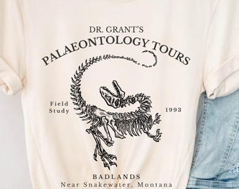 Grant’s Paleontology Tours Light Unisex T-Shirt - Dinosaur Lover Gift, Paleontology Shirt, Vintage Jurassic Shirt, 90s Movies, Subtle Merch