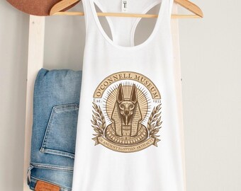 O&#39;Connell Museum of Ancient Egyptian Artifacts Anubis Women&#39;s Tank Top - The Mummy 1999 Shirt, Vintage Movie Sleeveless Shirt, Archaeology