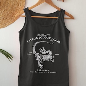 Grant Paleontology Photos Unisex Tank Top - Jurassic Dinosaurier Tank Top Merch, ärmelloses Fossil Shirt, Paläontologe Geschenk, Dino Fan Shirt