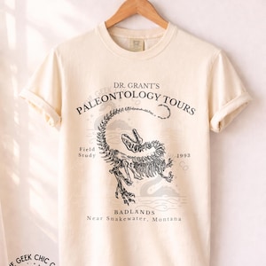 Grant’s Paleontology Tours T-Shirt: Jurassic Park Movie Merch, Dinosaur Gift