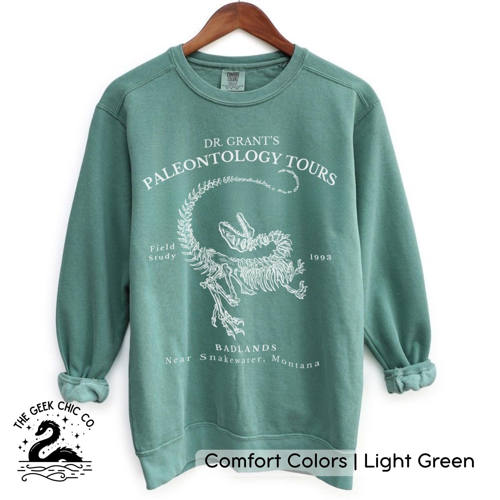 Dr Grants Paleontology Tours Unisex Sweatshirt – Jurassic Dinosaur Crewneck, Dino Fossil Gift, Subtle Fandom Pullover, Science Apparel