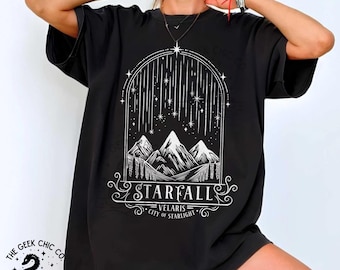 ACOTAR Velaris Starfall T-shirt: Boklig natt domstol unisex t-shirt