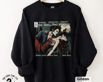 Twilight Comic Book Sweatshirt – Retro Vampire Graphic Crewneck, Bella Edward Forks WA Merch, Cozy Twilight Saga Gift for Her or Him