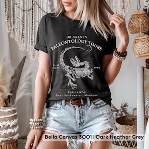 Camiseta de Grant's Paleontology Tours: Camiseta unisex vintage de dinosaurio jurásico