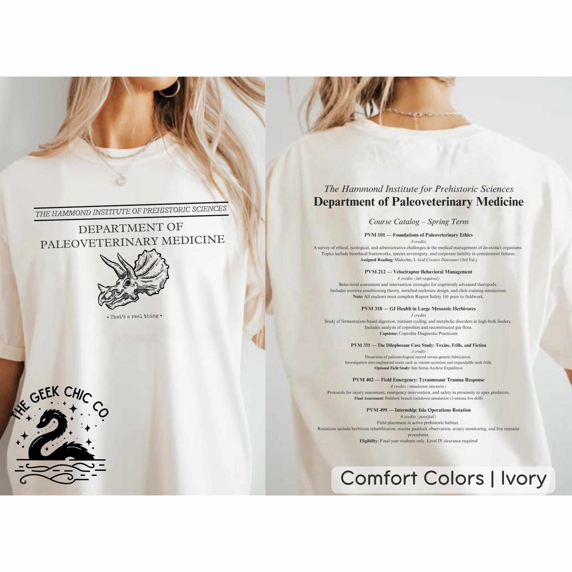 Department of Paleoveterinary Medicine T-shirt: Dinosaur Vet 