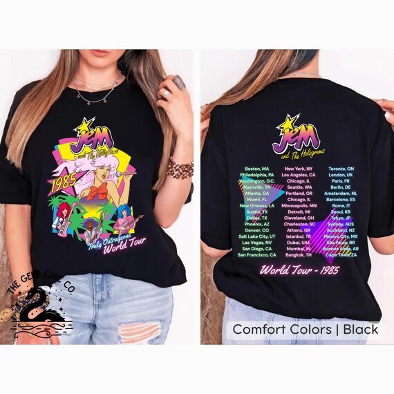 Jem and the Holograms World Tour T-Shirt: 80s Cartoon Band Tee
