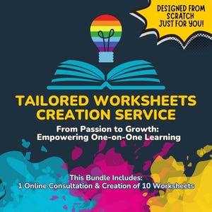Gepersonaliseerde academische werkbladen voor leerlingen met autisme (inclusief consultatie en het maken van 10 aangepaste werkbladen)