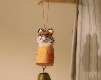 Handgefertigte Holz Tiger Ornament, Handgefertigter Tiger, Wohnkultur, Weihnachtsschmuck, Handwerker Tiger Decor, umweltfreundliche Holzkunst