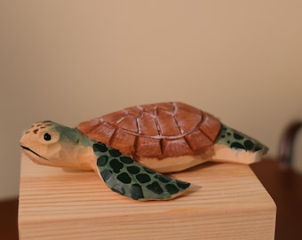 W0041 ヴィンテージ/無垢材/亀の彫刻/彫刻 - Etsy 日本