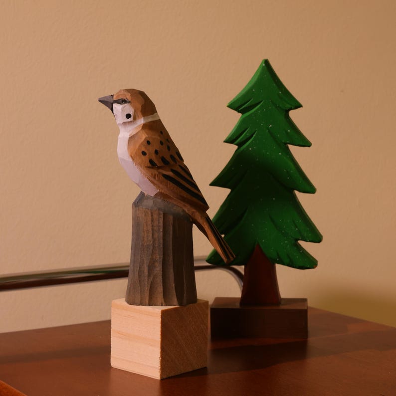 Handmade Wooden Bird Figurine, Bookshelf Decor, Hand Crafted Birds ...