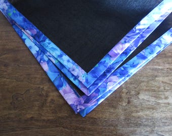 Mahjong Table Mat: Purple, Blue and Turquoise Flowers  - Muffles Tile Noise