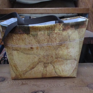Old World Map - Large Tote Bag Purse - Upcycled Vinyl Banner