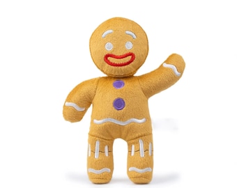 Handgemaakte pluche Gingerbread Man: kerstdecor, knuffelkussen