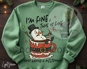 Snowman Meltdown PNG: grappig sublimatieontwerp kerst warme cacao (digitale download)