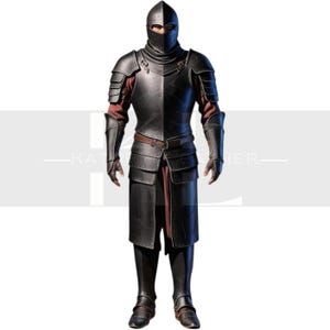 Medieval Black Leather Armor Set: Full Body Cosplay LARP Costume