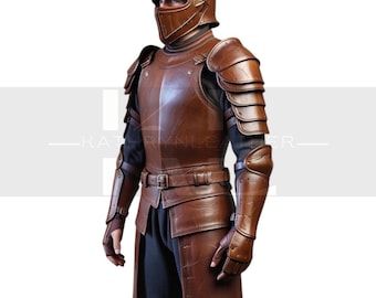 Medieval Brown Leather Armor Set: LARP Cosplay, Unisex Design