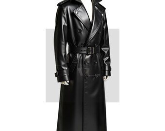 Handmade Leather Trench Coat: Edgy Gothic Steampunk Outerwear