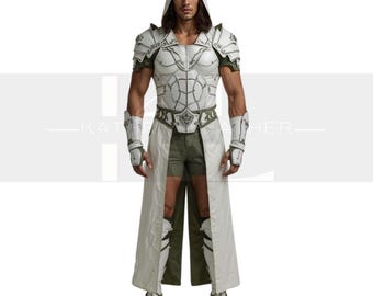 Handmade Leather Fantasy Armor: Hooded Medieval Cosplay Suit